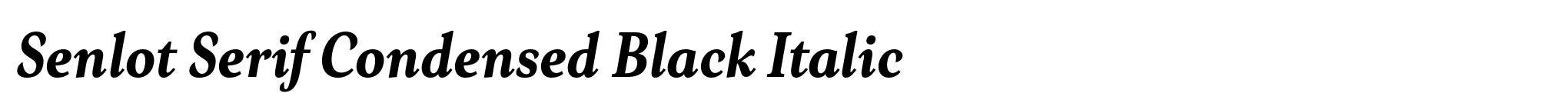 Senlot Serif Condensed Black Italic image